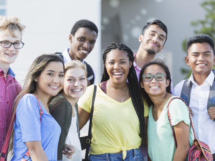 group of students, smiling