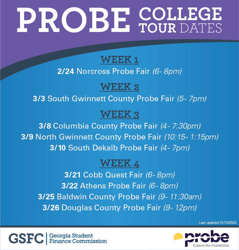Probe College Tour Dates