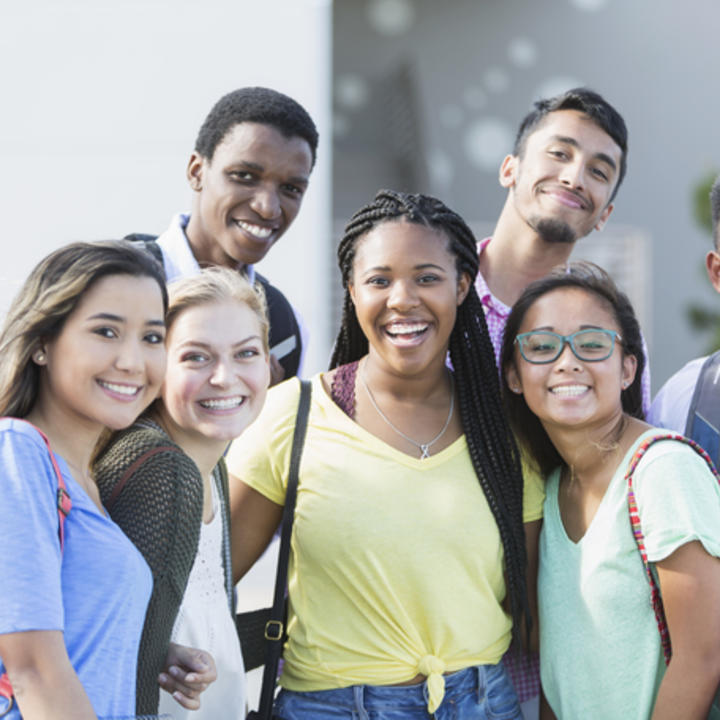 group of students, smiling