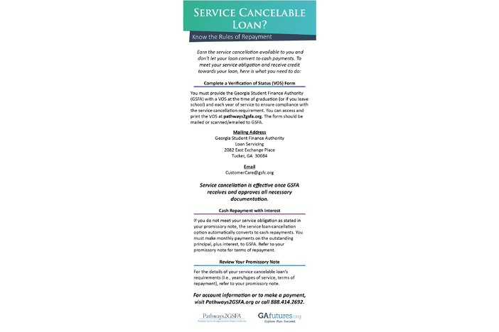 service cancelable loan brochure thumbnail