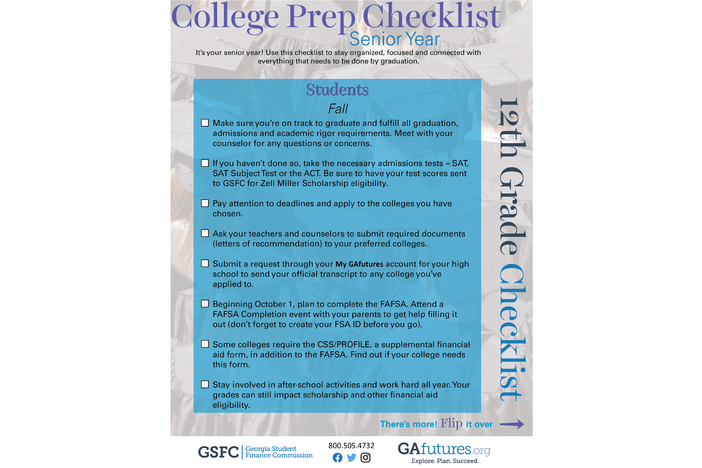 12th Grade Checklist