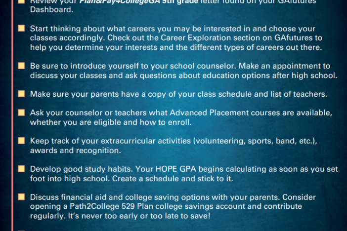 College Prep Checklist - 9th & 10th Grade